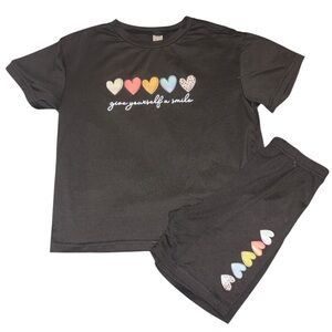 🤑5/$25🤑 Girls Black Heart Matching Set